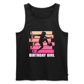 Anniversaire Fille Football Bday Thème Fête - Débardeur bio Premium Homme - noir - Devant - Michal (187cm)