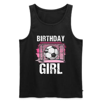 Anniversaire Fille Football Bday Thème Fête - Débardeur bio Premium Homme - noir - Devant - Michal (187cm)