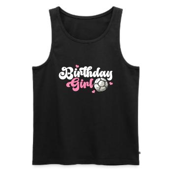 Anniversaire Fille Football Bday Thème Fête - Débardeur bio Premium Homme - noir - Devant - Michal (187cm)