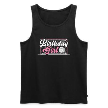 Anniversaire Fille Football Bday Thème Fête - Débardeur bio Premium Homme - noir - Devant - Michal (187cm)