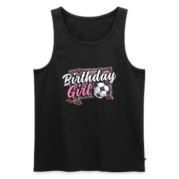 Anniversaire Fille Football Bday Thème Fête - Débardeur bio Premium Homme - noir - Devant - Michal (187cm)