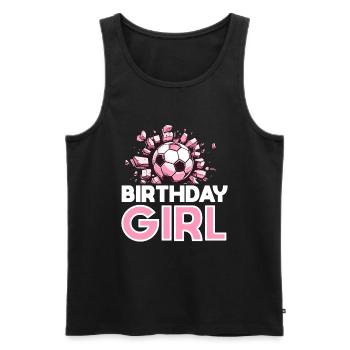 Anniversaire Fille Football Bday Thème Fête - Débardeur bio Premium Homme - noir - Devant - Michal (187cm)