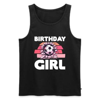 Anniversaire Fille Football Bday Thème Fête - Débardeur bio Premium Homme - noir - Devant - Michal (187cm)