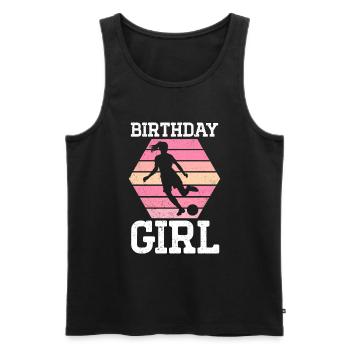 Anniversaire Fille Football Bday Thème Fête - Débardeur bio Premium Homme - noir - Devant - Michal (187cm)