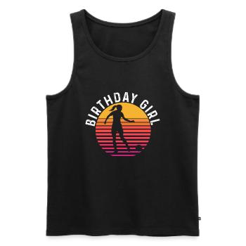Birthday Girl Soccer Bday Party Theme - Men's Premium Organic Tank Top - black - Front - AI Model Male 178 light (178cm)