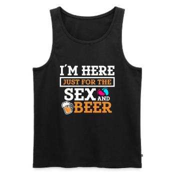 Ich Bin Nur Für Den Sex Und Das Bier Hier - Männer Premium Bio Tank Top - Schwarz - Vorne - Michal (187cm)