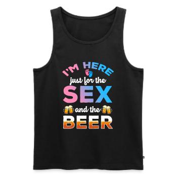 Ich Bin Nur Für Den Sex Und Das Bier Hier - Männer Premium Bio Tank Top - Schwarz - Vorne - Michal (187cm)