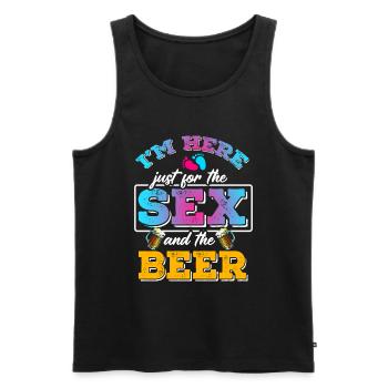 Ich Bin Nur Für Den Sex Und Das Bier Hier - Männer Premium Bio Tank Top - Schwarz - Vorne - Michal (187cm)