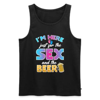 I'm just here for the beer - Men's Premium Organic Tank Top - black - Front - Michal (187cm)
