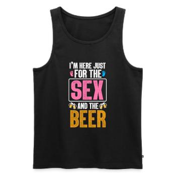 I'm just here for the beer - Men's Premium Organic Tank Top - black - Front - Michal (187cm)