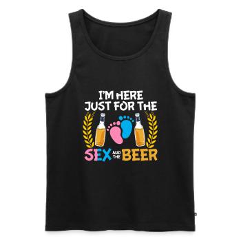 Ich Bin Nur Für Den Sex Und Das Bier Hier - Männer Premium Bio Tank Top - Schwarz - Vorne - Michal (187cm)