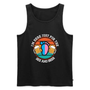 I'm just here for the beer - Men's Premium Organic Tank Top - black - Front - AI Model Male 178 light (178cm)