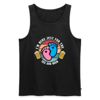 Ich Bin Nur Für Den Sex Und Das Bier Hier - Männer Premium Bio Tank Top - Schwarz - Vorne - Michal (187cm)