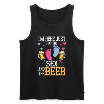 I'm just here for the beer - Men's Premium Organic Tank Top - black - Front - Michal (187cm)