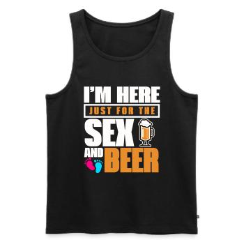 Ich Bin Nur Für Den Sex Und Das Bier Hier - Männer Premium Bio Tank Top - Schwarz - Vorne - Michal (187cm)