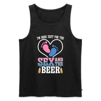 I'm just here for the beer - Men's Premium Organic Tank Top - black - Front - Michal (187cm)