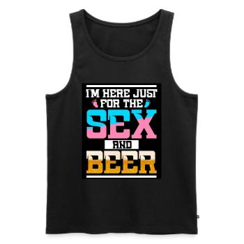 I'm just here for the beer - Men's Premium Organic Tank Top - black - Front - AI Model Male 178 light (178cm)