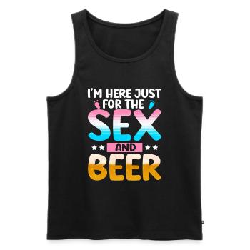 Ich Bin Nur Für Den Sex Und Das Bier Hier - Männer Premium Bio Tank Top - Schwarz - Vorne - Michal (187cm)