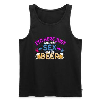 I'm just here for the beer - Men's Premium Organic Tank Top - black - Front - AI Model Male 178 light (178cm)