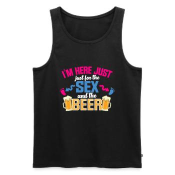 I'm just here for the beer - Men's Premium Organic Tank Top - black - Front - Michal (187cm)