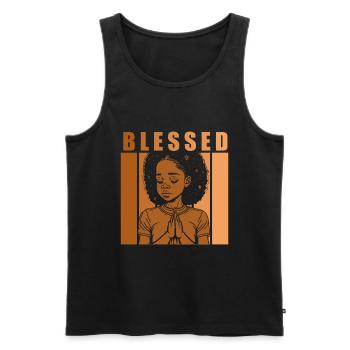 African American Christ Jesus Black Women - Men's Premium Organic Tank Top - black - Front - Michal (187cm)