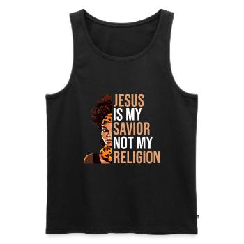 African American Christ Jesus Black Women - Men's Premium Organic Tank Top - black - Front - Michal (187cm)