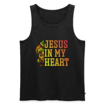 African American Christ Jesus Black Women - Men's Premium Organic Tank Top - black - Front - Michal (187cm)