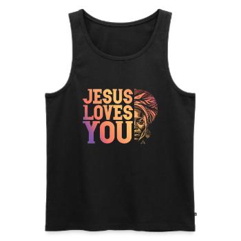 African American Christ Jesus Black Women - Men's Premium Organic Tank Top - black - Front - Michal (187cm)