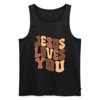 African American Christ Jesus Black Women - Men's Premium Organic Tank Top - black - Front - Michal (187cm)