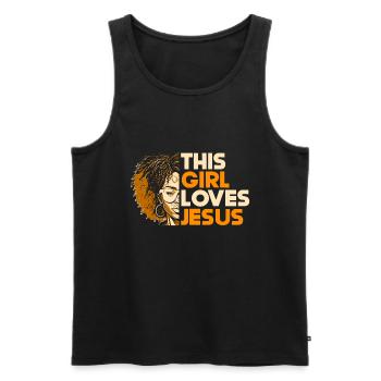 African American Christ Jesus Black Women - Men's Premium Organic Tank Top - black - Front - Michal (187cm)