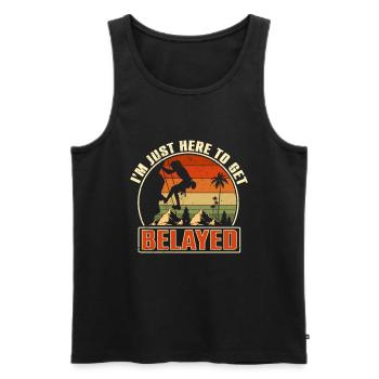 Klettern Mountain Boulder Climble Kletterer - Männer Premium Bio Tank Top - Schwarz - Vorne - Michal (187cm)