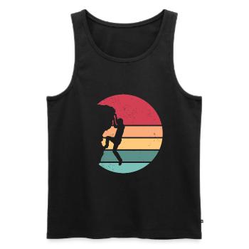 Klettern Mountain Boulder Climble Kletterer - Männer Premium Bio Tank Top - Schwarz - Vorne - Michal (187cm)