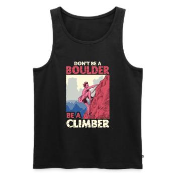 Klettern Mountain Boulder Climble Kletterer - Männer Premium Bio Tank Top - Schwarz - Vorne - Michal (187cm)
