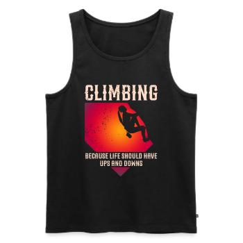 Klettern Mountain Boulder Climble Kletterer - Männer Premium Bio Tank Top - Schwarz - Vorne - Michal (187cm)