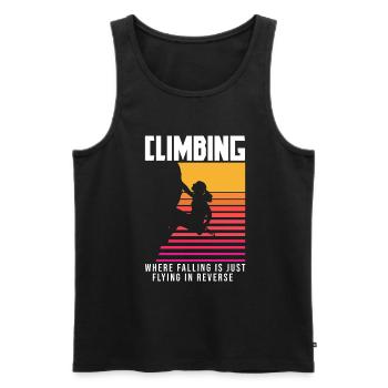 Klettern Mountain Boulder Climble Kletterer - Männer Premium Bio Tank Top - Schwarz - Vorne - Michal (187cm)