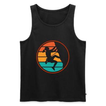 Klettern Mountain Boulder Climble Kletterer - Männer Premium Bio Tank Top - Schwarz - Vorne - Michal (187cm)