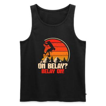 Klettern Mountain Boulder Climble Kletterer - Männer Premium Bio Tank Top - Schwarz - Vorne - Michal (187cm)