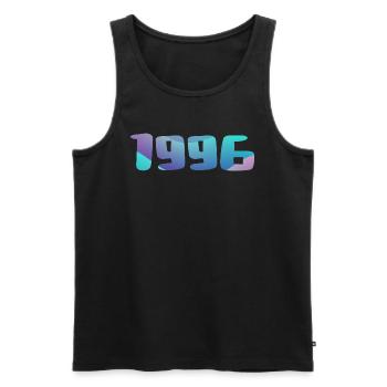Cadeau Anniversaire 1996 Millésime 1996 Rétro 1996 - Débardeur bio Premium Homme - noir - Devant - AI Model Male 178 light (178cm)