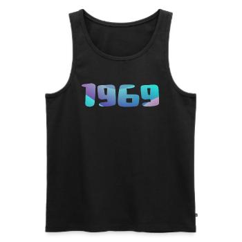 1969 Geburtstagsgeschenk Vintage 1969 Retro 1969 - Männer Premium Bio Tank Top - Schwarz - Vorne - Michal (187cm)