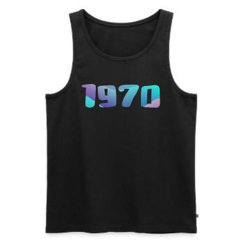 1970's Birthday Gift Vintage 1970's Retro 1970's - Men's Premium Organic Tank Top - black - Front - AI Model Male 178 light (178cm)
