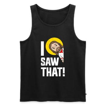 I Saw Jesus Meme Funny Christian - Men's Premium Organic Tank Top - black - Front - AI Model Male 178 light (178cm)