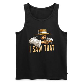 I Saw Jesus Meme Funny Christian - Men's Premium Organic Tank Top - black - Front - AI Model Male 178 light (178cm)