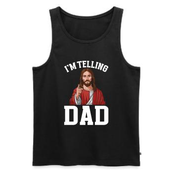 I Saw Jesus Meme Funny Christian - Men's Premium Organic Tank Top - black - Front - AI Model Male 178 light (178cm)