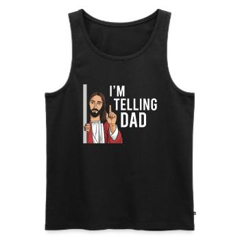 I Saw Jesus Meme Funny Christian - Men's Premium Organic Tank Top - black - Front - AI Model Male 178 light (178cm)