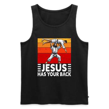 Kawaii Chibi Anime Girl Anime Merch Japanese - Men's Premium Organic Tank Top - black - Front - AI Model Male 178 light (178cm)