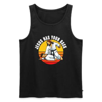 Kawaii Chibi Anime Girl Anime Merch Japanese - Men's Premium Organic Tank Top - black - Front - AI Model Male 178 light (178cm)