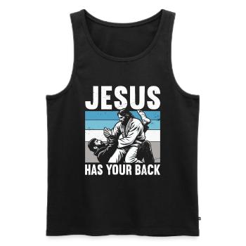 Kawaii Chibi Anime Girl Anime Merch Japanese - Men's Premium Organic Tank Top - black - Front - AI Model Male 178 light (178cm)