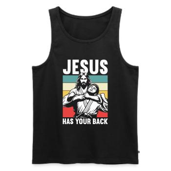 Kawaii Chibi Anime Girl Anime Merch Japanese - Men's Premium Organic Tank Top - black - Front - AI Model Male 178 light (178cm)