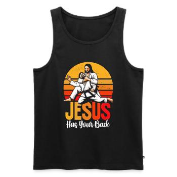 Kawaii Chibi Anime Girl Anime Merch Japanese - Men's Premium Organic Tank Top - black - Front - AI Model Male 178 light (178cm)