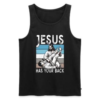 Kawaii Chibi Anime Girl Anime Merch Japanese - Men's Premium Organic Tank Top - black - Front - AI Model Male 178 light (178cm)